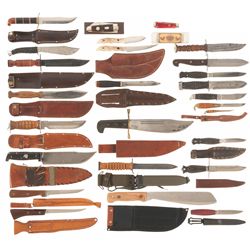 Grouping of Hunting Knives