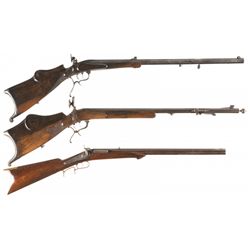 Three Antique Zimmer Schuetzen Rifles