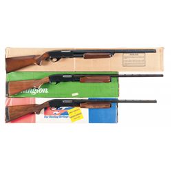 Three Boxed Slide Action Shotguns