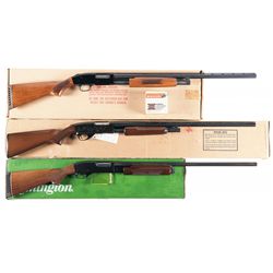 Three Boxed Slide Action Shotguns