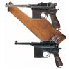 Image 1 : Two Mauser Broomhandle Semi-Automatic Pistols