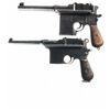 Image 1 : Two Broomhandle Semi-Automatic Pistols