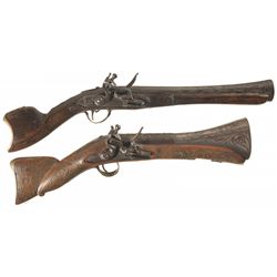 Two Flintlock Blunderbuss and Edged Weapons