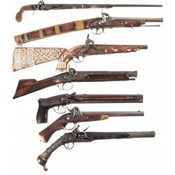 Seven Antique Pistols