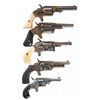Image 1 : Five Antique Spur Trigger Revolvers