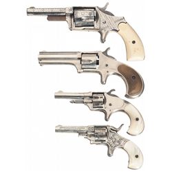 Four Antique Spur Trigger Revolvers