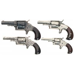 Collector's Lot of Four Antique Hopkins & Allen Model XL Revolvers