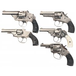 Five Antique Double Action Revolvers
