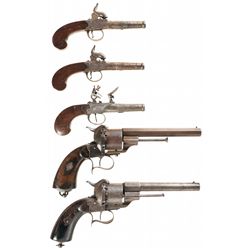 Five European Antique Handguns