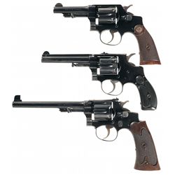 Three Smith & Wesson Double Action Revolvers