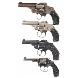 Four Smith & Wesson Double Action Revolvers