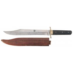 Early American Bowie Knife with Leather Sheath