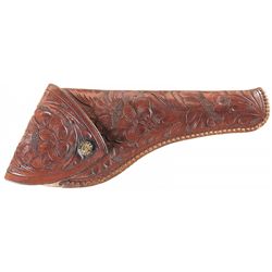 Attractive H. Heiser Model 731 Floral Tooled Flap Holster