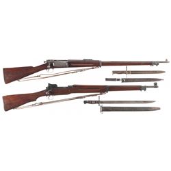 Two U.S. Military Bolt Action Rifles with Bayonets