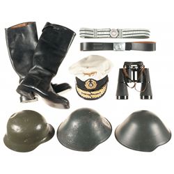 Grouping of Swords, Military Accoutrements and Other Related Items