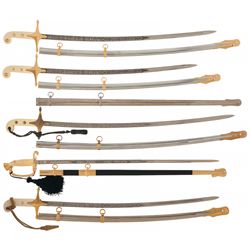 Five U.S.M.C./U.S.N. Swords and One Extra Scabbard