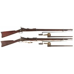 Two U.S. Springfield Trapdoor Rifles with Bayonets