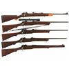 Image 1 : Five Bolt Action Rifles