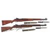 Image 1 : Two U.S. Military M1 Garand Semi-Automatic Rifles with Bayonets