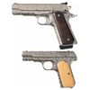 Image 1 : Two Engraved Colt Semi-Automatic Pistols