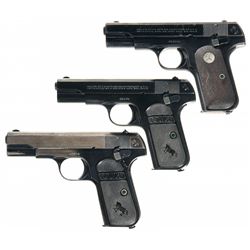 Collector's Lot of Three Colt Semi-Automatic Pocket Pistols