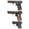 Image 1 : Three Colt Semi-Automatic Hammerless Pistols
