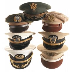 Seven U.S. Military Dress Caps