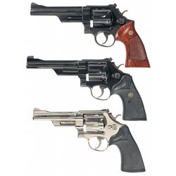 Three Smith & Wesson Double Action Revolvers