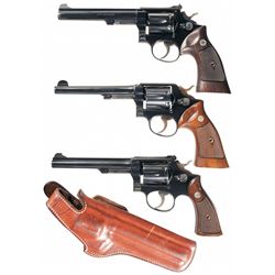 Three Smith & Wesson Double Action Revolvers