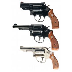 Three Smith & Wesson Double Action Revolvers