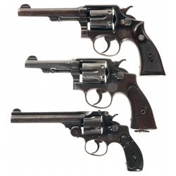 Three Smith & Wesson Double Action Revolvers