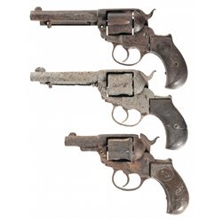 Three Relic Grade Colt 1877 Double Action Revolvers