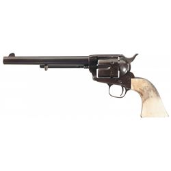 Colt Single Action Army Revolver with Stag Grip and Factory Letter