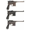 Image 2 : Collector's Lot of Three Broomhandle Mauser Semi-Automatic Pistols