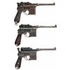 Image 2 : Three Broomhandle Mauser Semi-Automatic Pistols