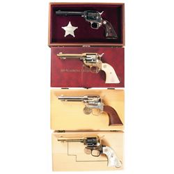 Collector's Lot of Four Cased Colt Frontier Scout Commemorative Single Action Revolvers