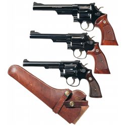 Three Smith & Wesson Double Action Revolvers