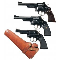 Three Smith & Wesson Double Action Revolvers