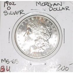 1902-O MORGAN SILVER DOLLAR RED BOOK VALUE IS $200.00+ *RARE MS-65 BU HIGH GRADE SILVER DOLLAR*!!