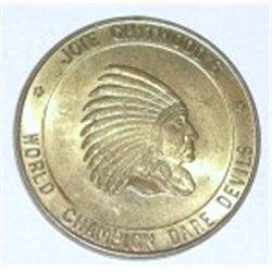 JOIE CHITWOODS *WORLD CHAMPION DARE DEVILS* COIN *RARE AU HIGH GRADE*!! COIN CAME OUT OF SAFE!!
