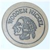 Image 1 : VINTAGE CASPER ANTIQUE & COLLECTORS CLUB WOODEN NICKEL RARE NICE EARLY COIN COIN CAME OUT SAFE BOX