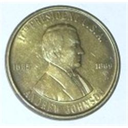 1865-1869 ANDREW JOHNSON PRESIDENT COIN *RARE AU HIGH GRADE*!! COIN CAME OUT OF SAFE BOX!!