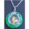 Image 1 : GREEN JADE PENDANT YEAR OF THE ROOSTER NECKLACE