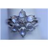 Image 1 : 15.65 CTW MOONSONE AND DIAMOND RING .925 STERLING SILVE