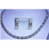 Image 1 : YELLOW AND WHITE BRASS OMEGA STYLE NECKLACE AND EARRING
