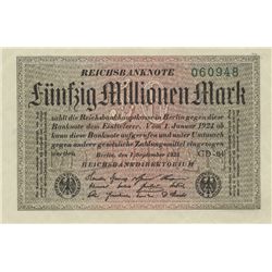 FIFTY MILLION REICHSMARK ANTI-SEMITIC BANKNOTE
