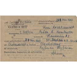 LITZMANNSTADT GHETTO DIVORCE DOCUMENT
