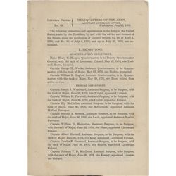 GENERAL ORDERS ANNOUNCING THE DEATH OF GEORGE CUSTER AND HIS FELLOW OFFICERS