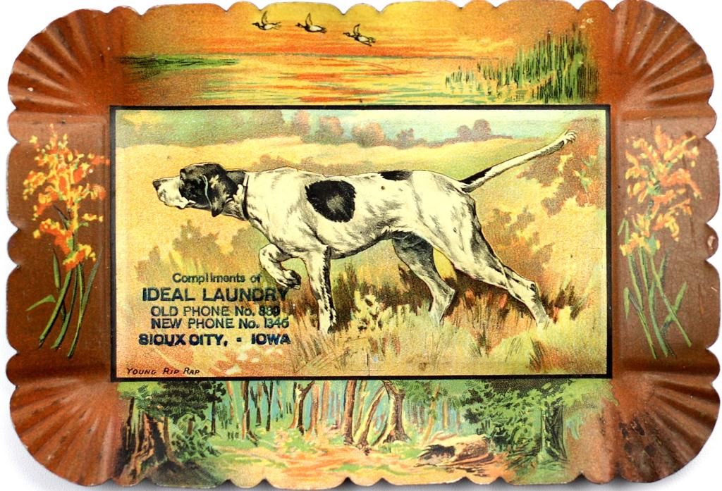 Ideal Laundry advertising tip tray Sioux City Iowa