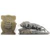 Image 2 : Collection of 2 include crouching lion paperweight